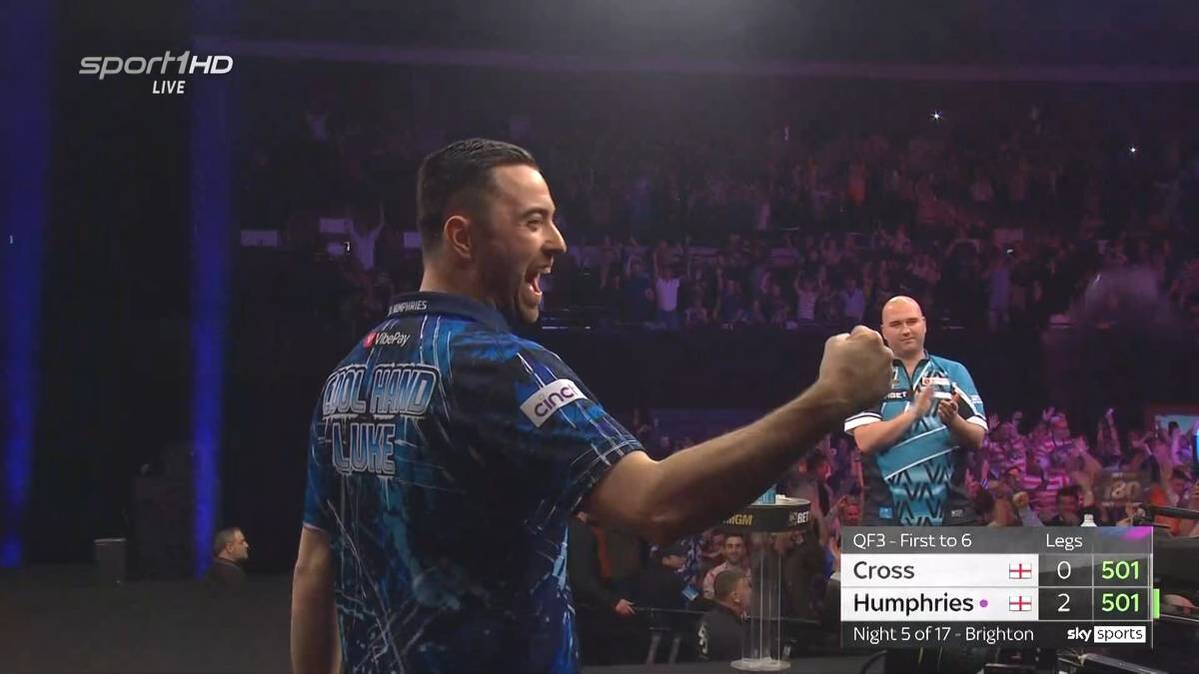 Luke Humphries threw a 9-darter in the Premier League against Rob Cross