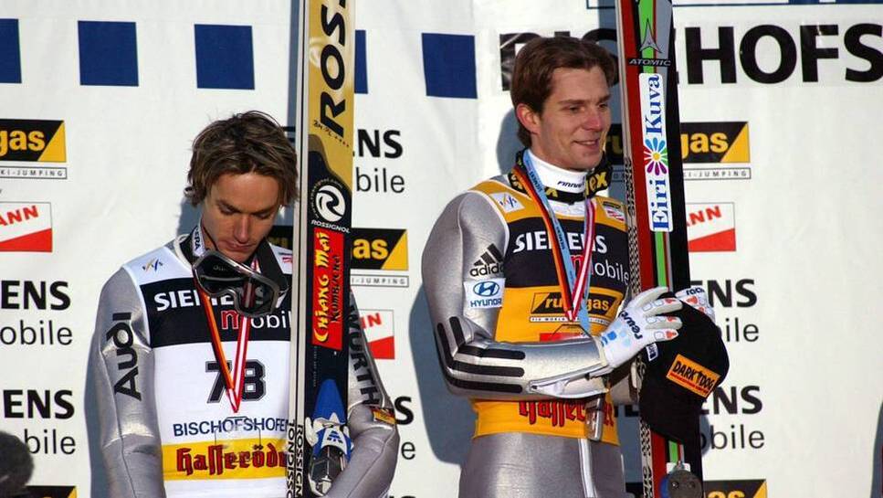 Janne Ahonen (with Sven Hannawald) on the four -hill tour 2003