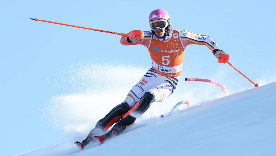 Linus Straßer at the slalom in Hafjell