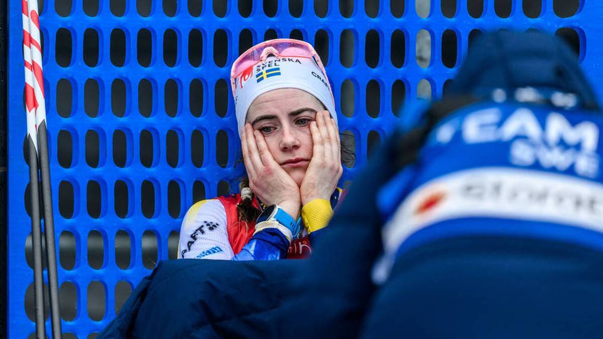 Ebba Andersson was very disappointed after her fall