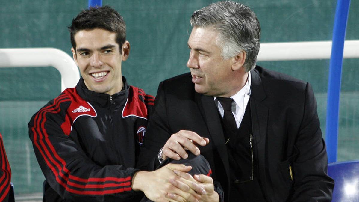 Carlo Ancelotti (right) apparently plans to commit Kaká as an assistant coach