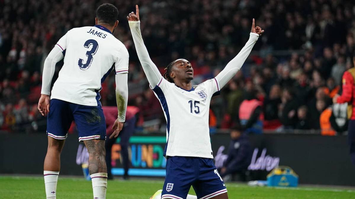 Eberechi Eze scored his first goal in his tenth international match for England