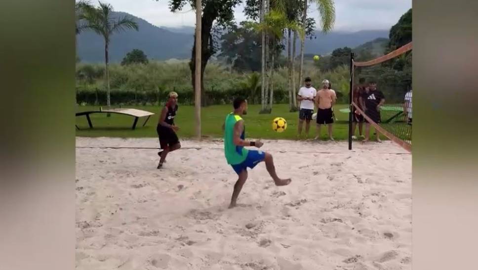 Neymar shares joint activities in Brazil with Lamine Yamal on Instagram. Both play big on the beach volleyball field.