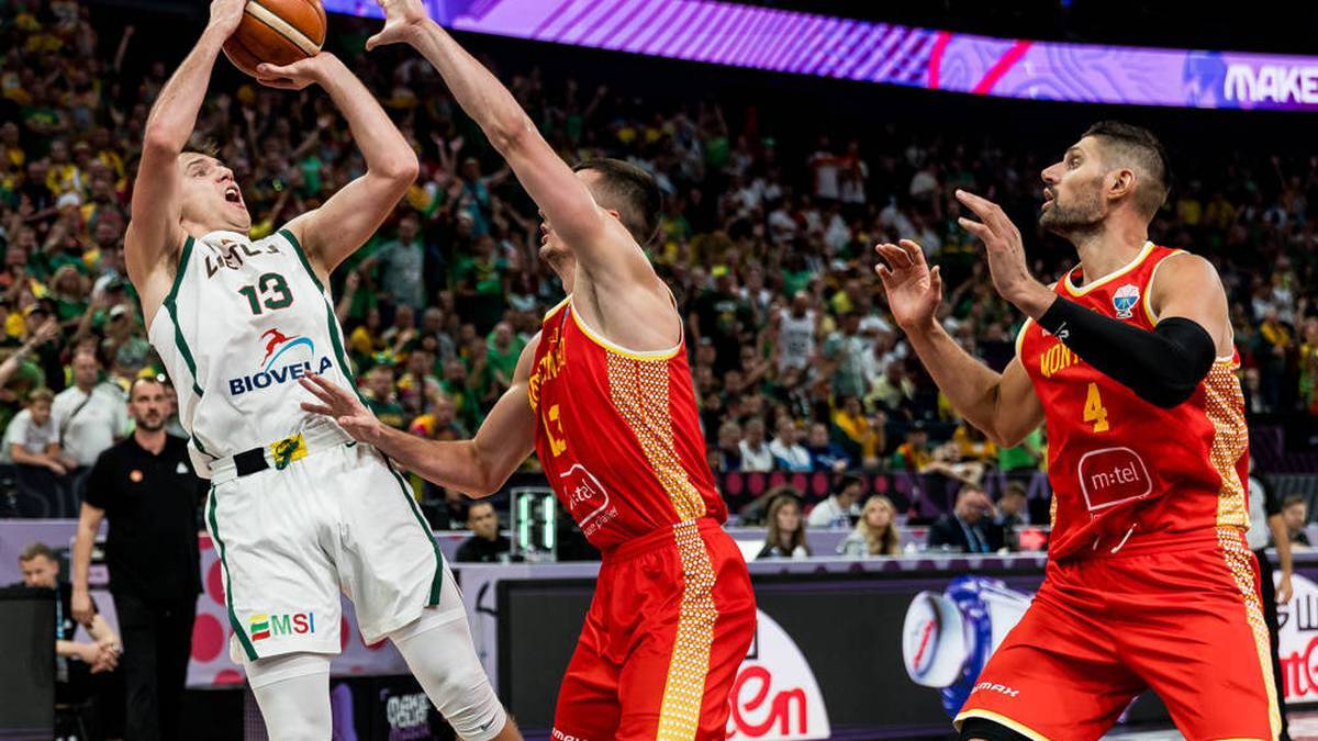 Rokas Jokubaitis (left) Shines for Lithuania at the basketball European Championship