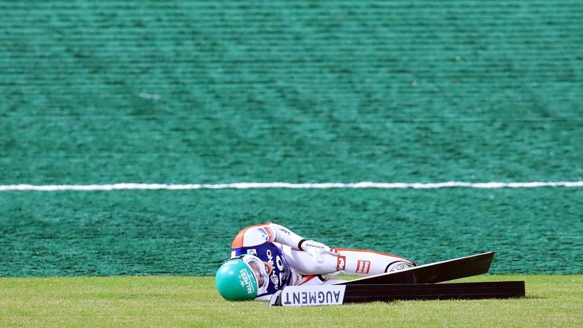 Eva Pinkelnig Remains Lying in the Finish area