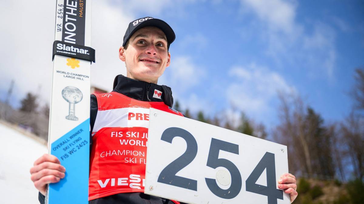 Domen Prevc holds the ski flying world record