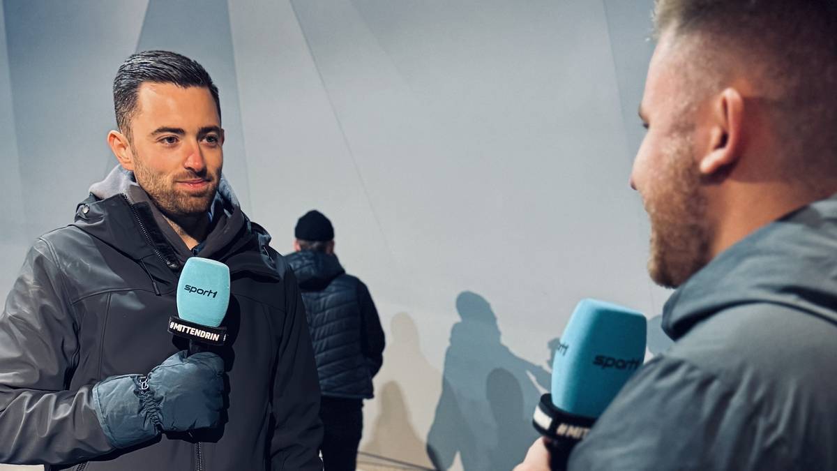 Luke Humphries (Left) in Conversation with Sport1 Reporter Benjamin Zügner