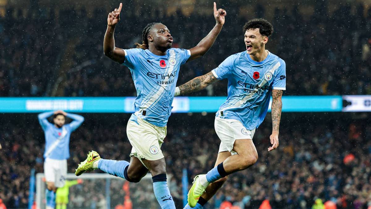 Jérémy Doku was voted player of the match against Liverpool