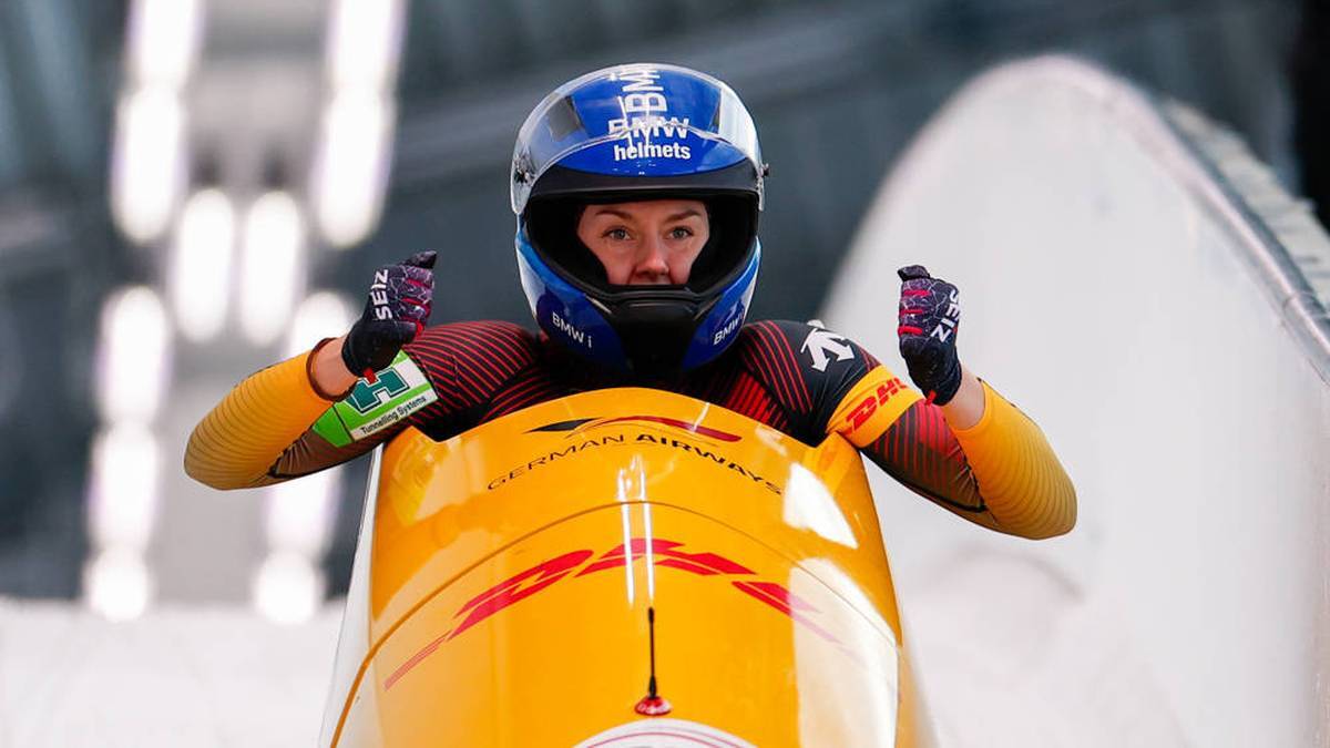 Laura Nolte was beaten for the first time in the two-woman bobsleigh
