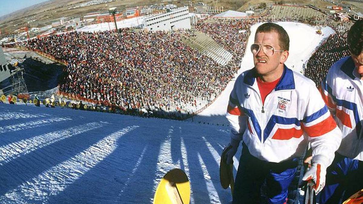 Eddie the Eagle at the 1988 Winter Olympics in Calgary