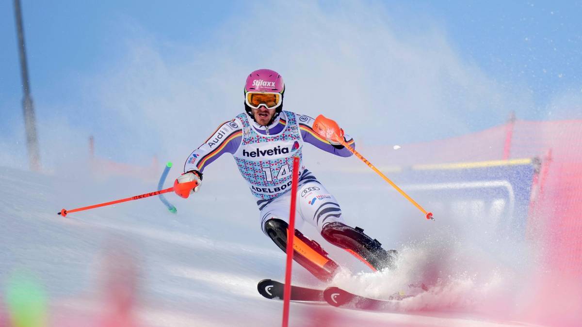Linus Strasser at the slalom in Adelboden