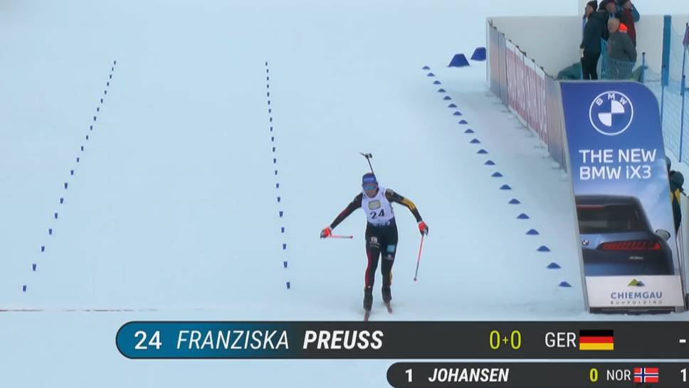 Franziska Preuß impressed with faultless shooting in the sprint in Ruhpolding - and ultimately had to admit defeat in fifth place.